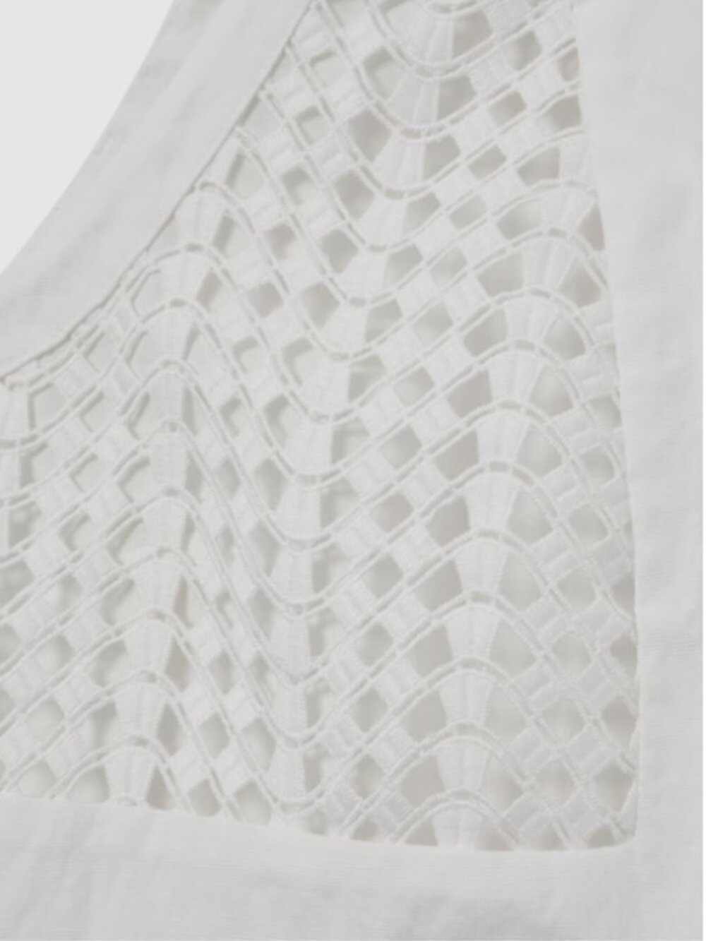 Reiss Eden Broderie Halter Neck Mini Dress With Linen Size US 2 • White • NWT - Picture 5 of 6